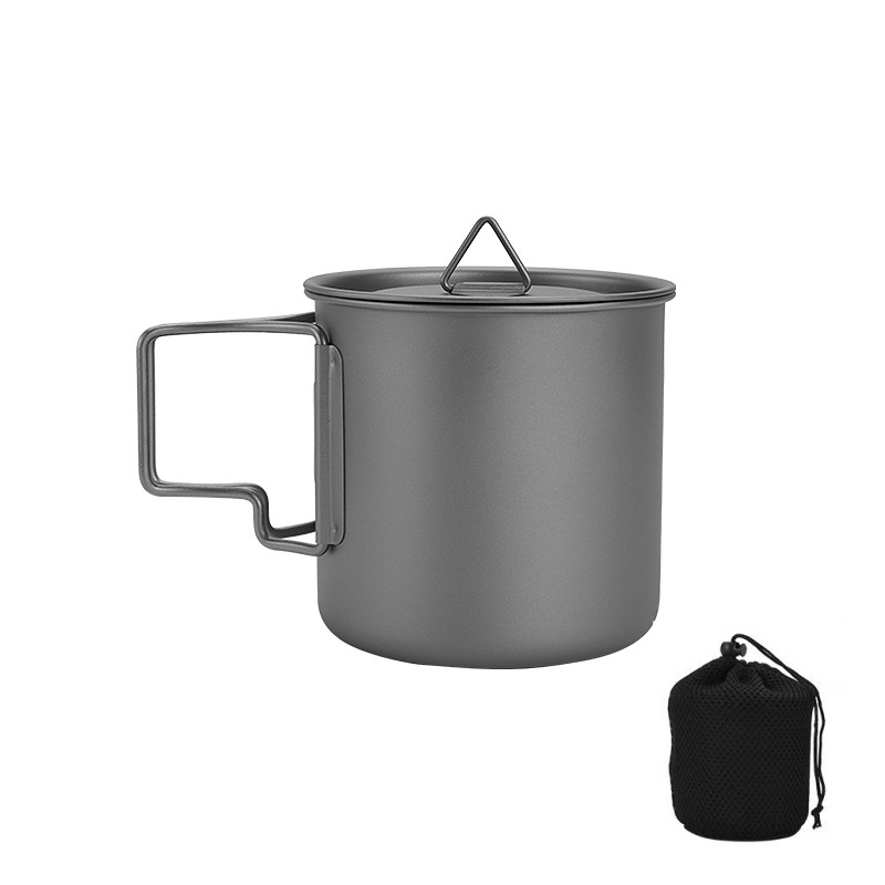 Camping Cooking Survival - Titanium Camping Mug with Folding Handle