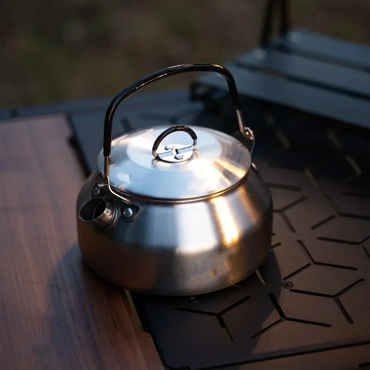 Camping Cooking Ware Set - Stainless Steel Kettle 0.8L Portable Ultra