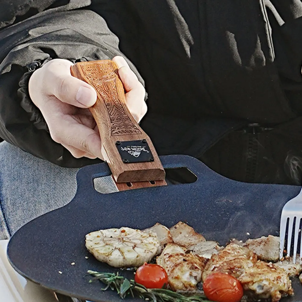 Camping Cooking Survival - Outdoor Natural Wood Grill Pan Handle