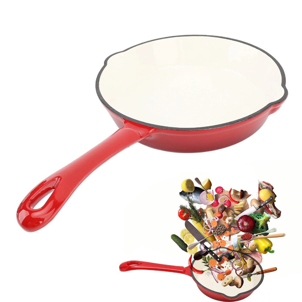 Cast Iron Frying Pan Enameled  - огляд і ціна Camping Cooking Without Gas