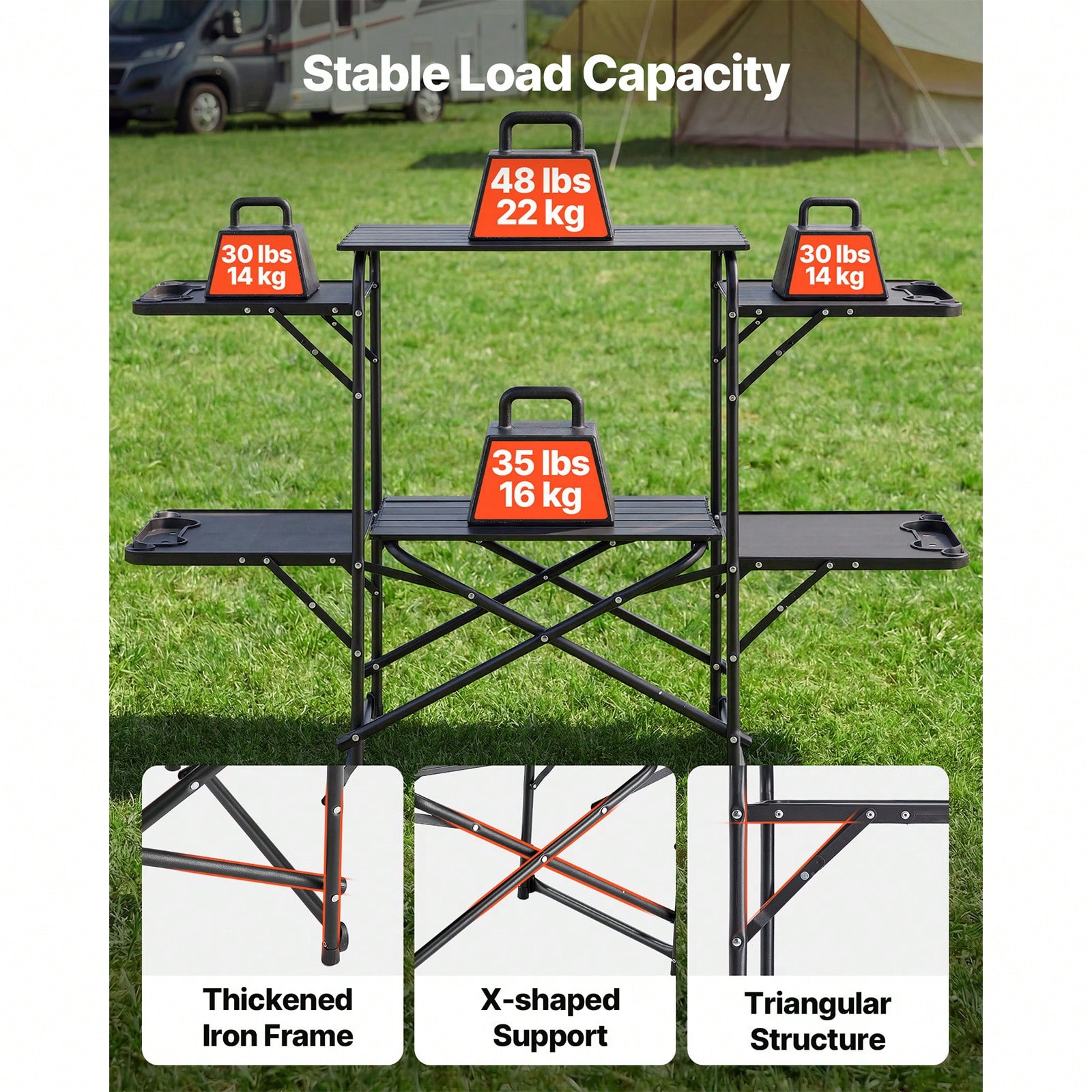 Camping Kitchen Table, Slim-Fo - огляд і ціна Camping Outdoor Cooking Table
