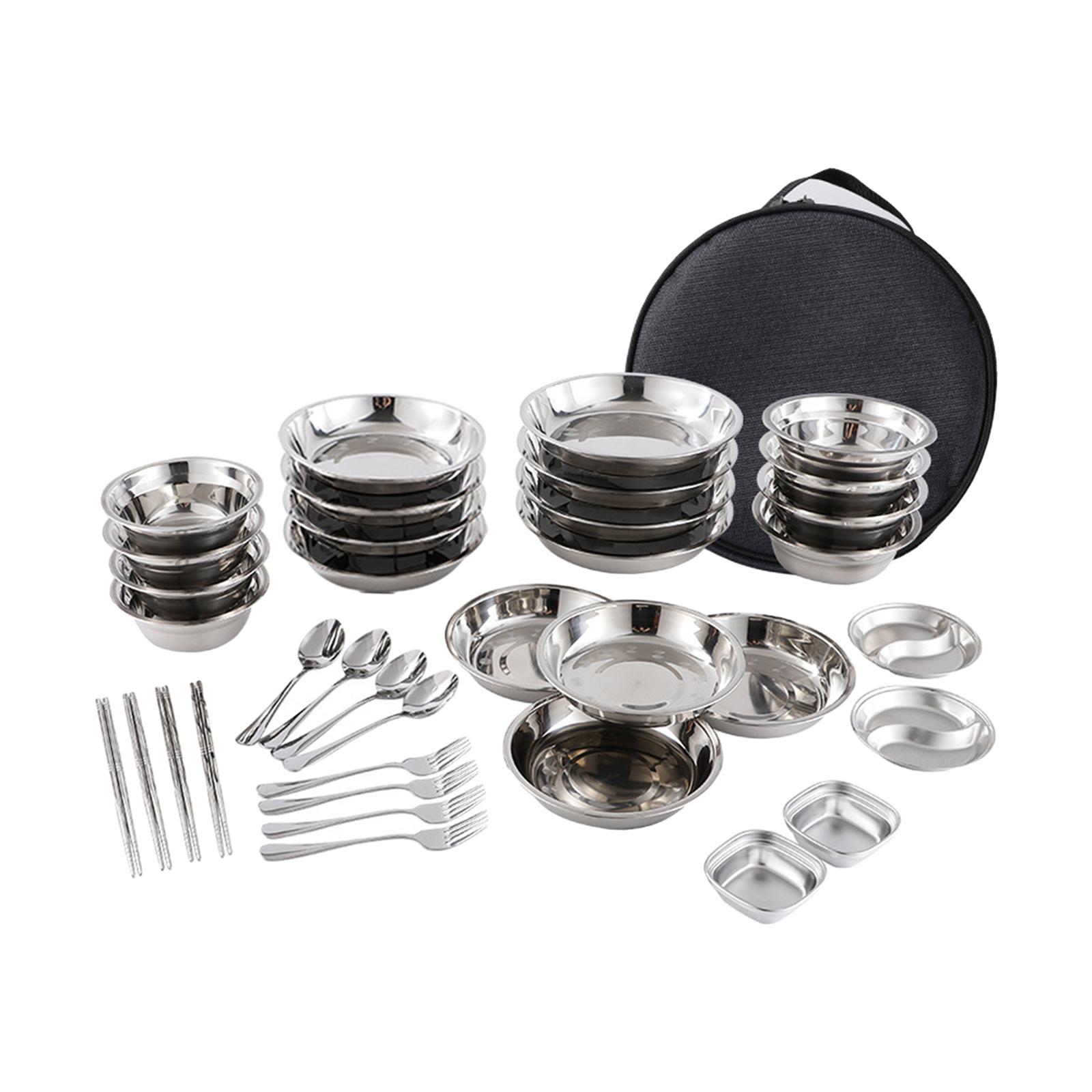 Stainless Steel Plates and Bow - огляд і ціна Camping Cooking Ware Set