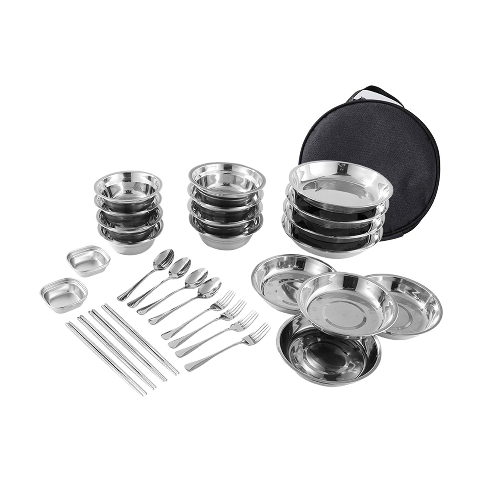 Stainless Steel Plates and Bow - огляд і ціна Camping Cooking Ware Set