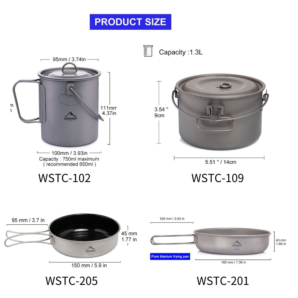 Widesea Camping Tableware Tita - огляд і ціна Camping Cooking Ware Set