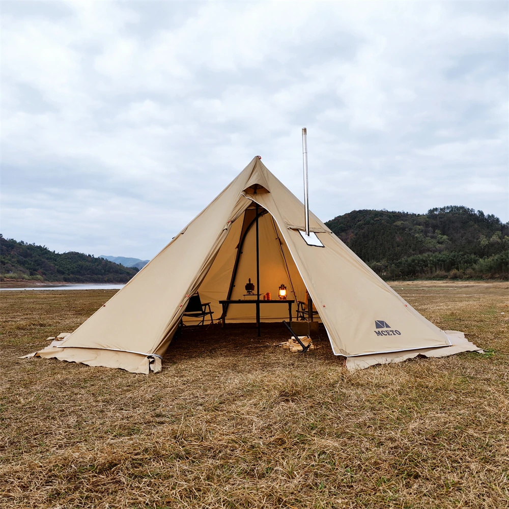 500PRO Tipi Hot Tent with Fire - огляд і ціна Campfire Cooking In Another World