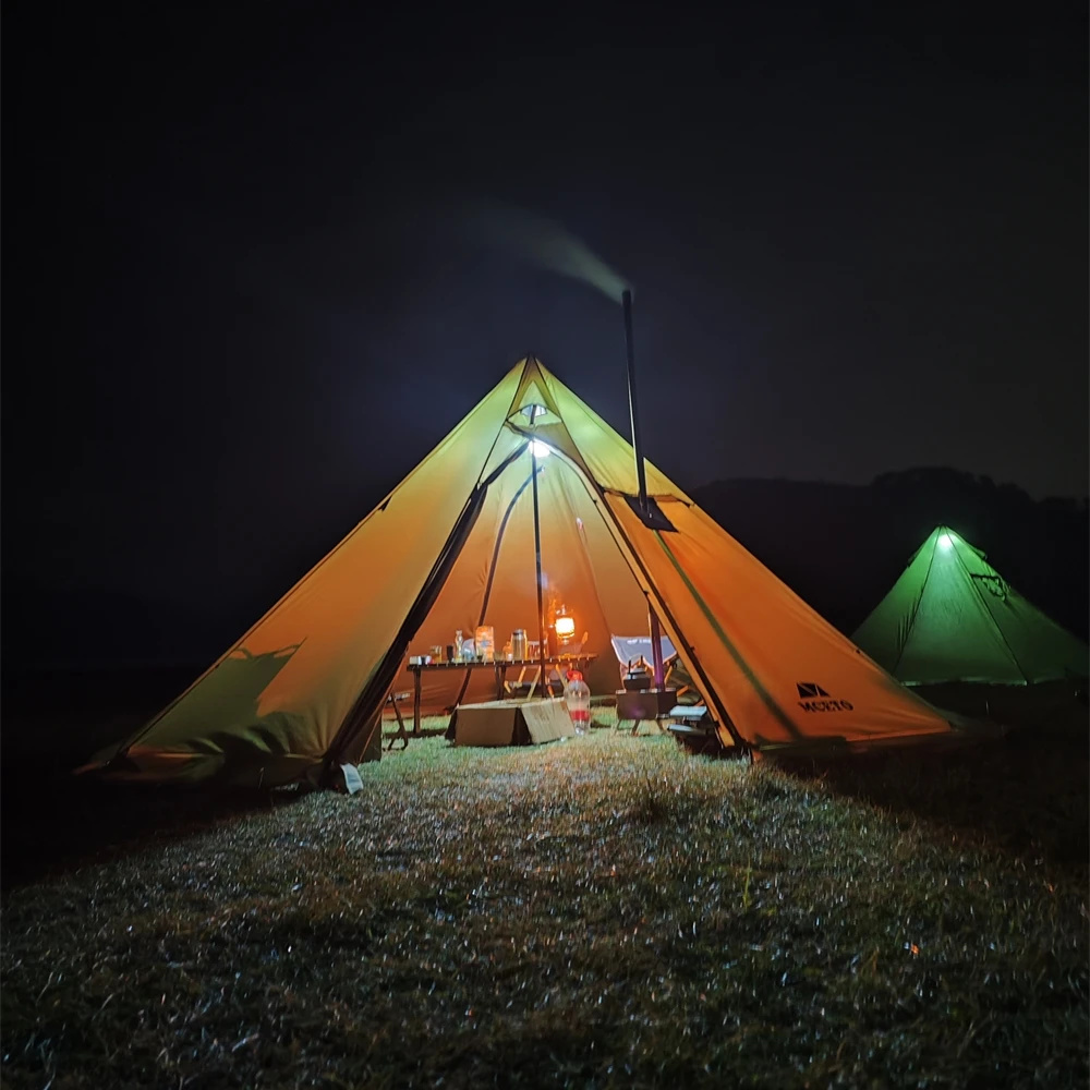 500PRO Tipi Hot Tent with Fire - огляд і ціна Campfire Cooking In Another World