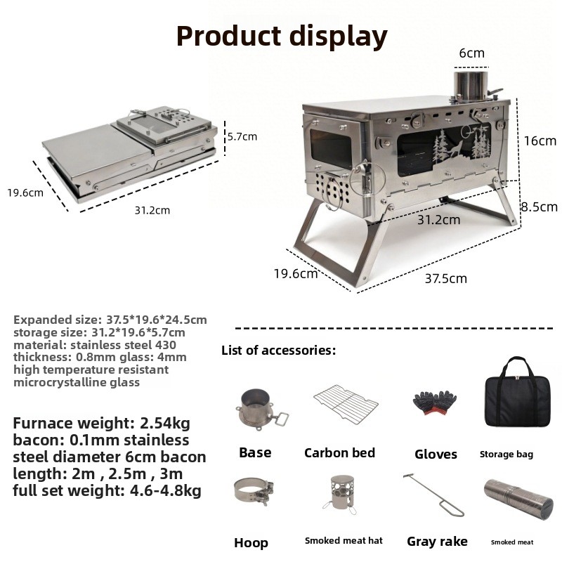Stainless Steel Foldable Porta - огляд і ціна Campfire Cooking In Another World