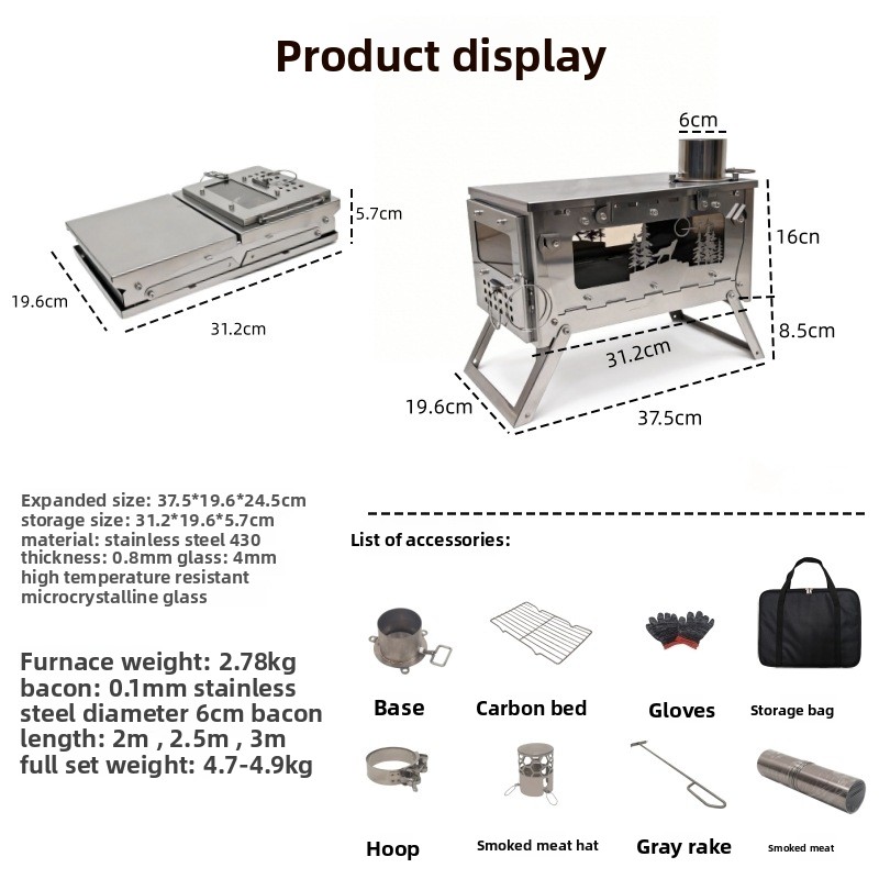 Stainless Steel Foldable Porta - огляд і ціна Campfire Cooking In Another World