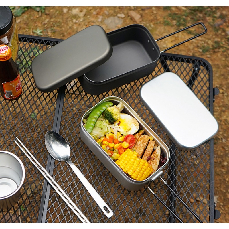 1PC Outdoor Aluminum Lunch Box - огляд і ціна Camping Cooking Rice