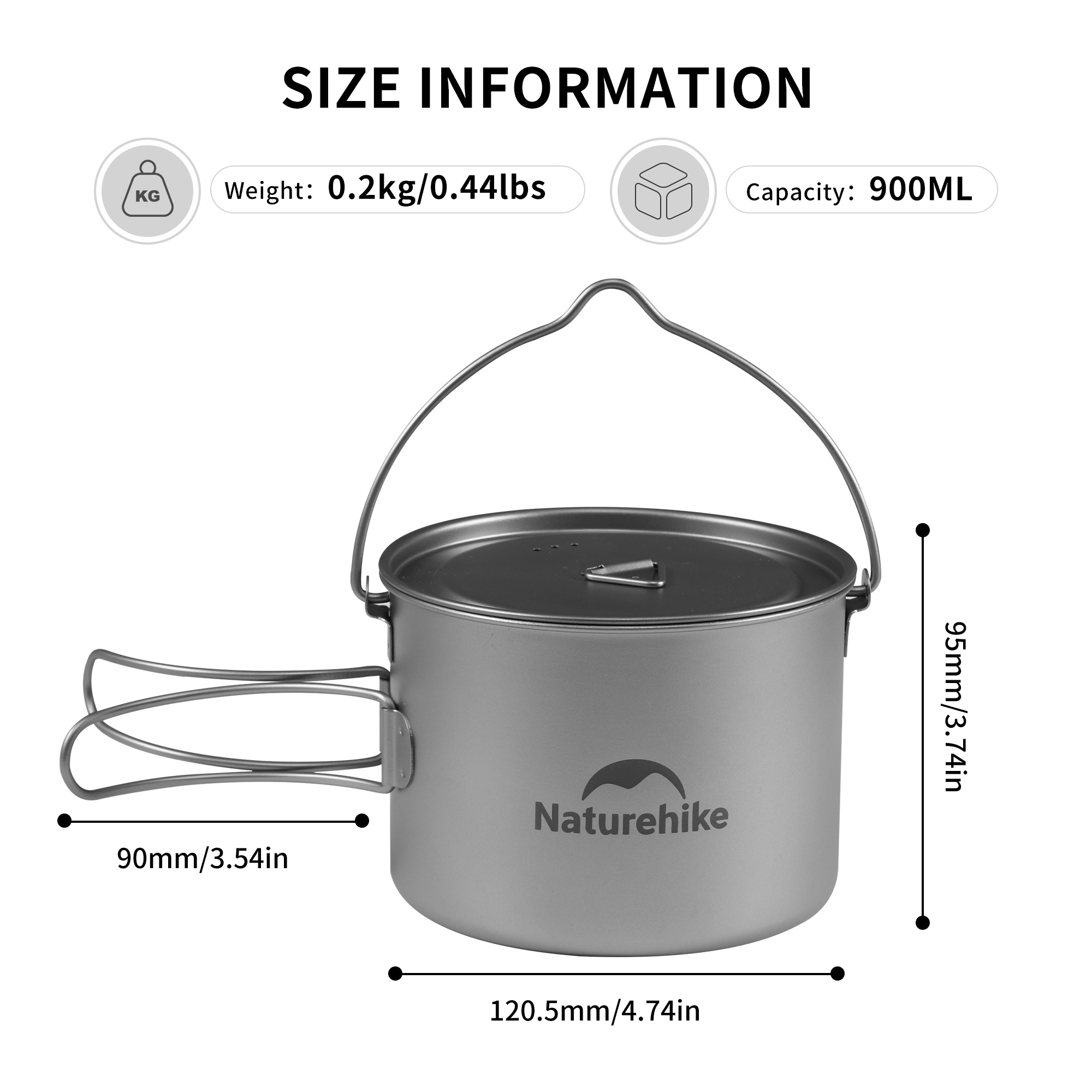 Naturehike 900ml Titanium Pot  - огляд і ціна Camping Cooking Ware Set
