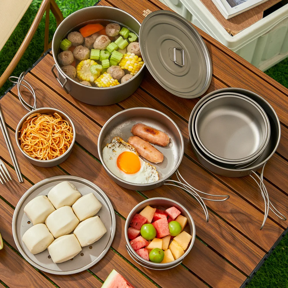 Titanium Outdoor Pot Set Picni - огляд і ціна Camping Cooking Ware Set