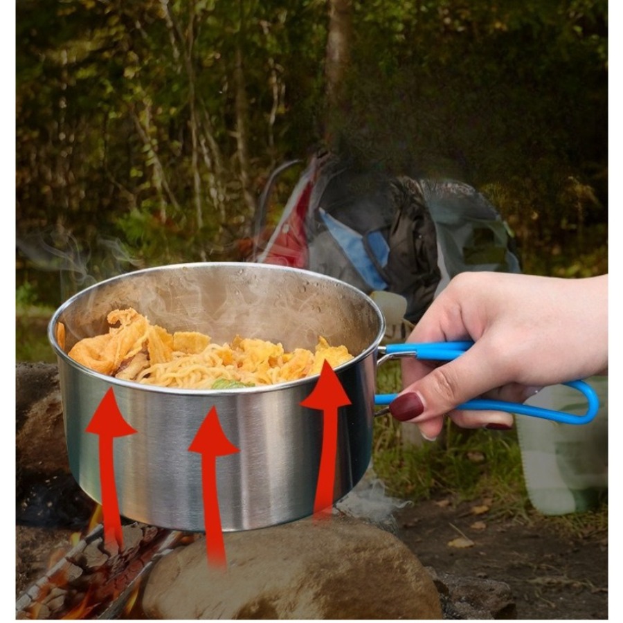 8Pcs/Set 304 Stainless Steel P - огляд і ціна Camping Cooking Ware Set